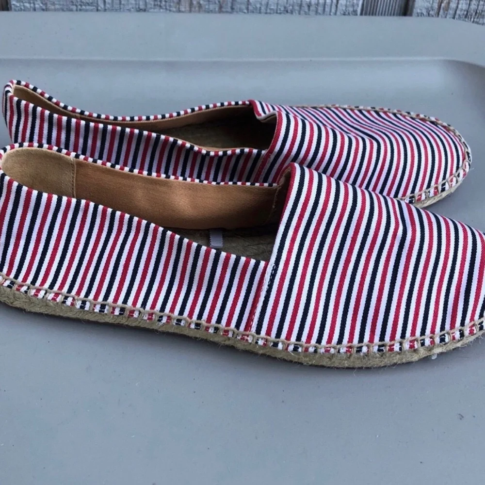 J. Crew Striped Espadrille Slip Ons. Size 7.5.